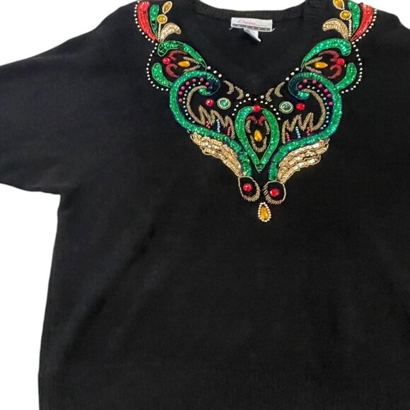 VINTAGE DIANA MARCO Sequined SWEATER - Picture 3 of 16